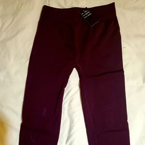 Size S/M Burgundy Fleece Leggins